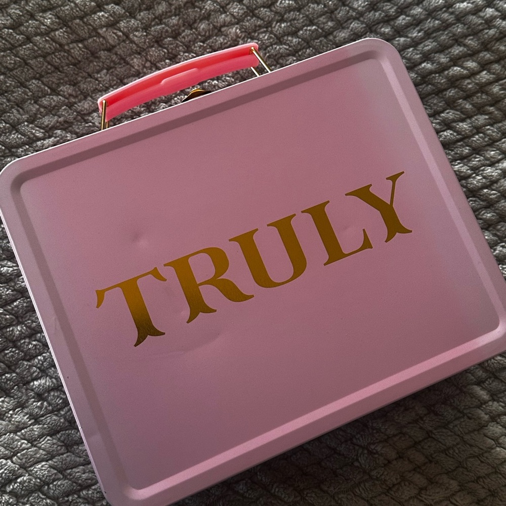NEW Truly Tin Lunch Box Storage Case Pink